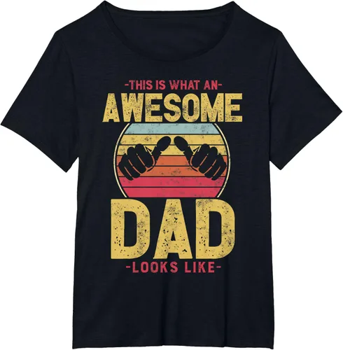 Vista 28 de This is what a awesome dad looks like T-Shirt, Negro