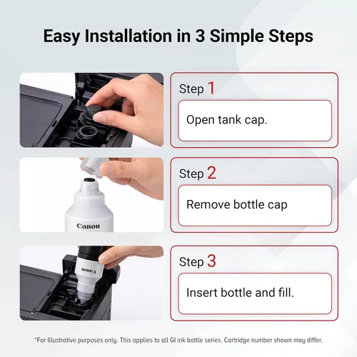 Vista 7 de Botella de tinta negra genuina Canon GI-23, compatible con impresoras Megatank G620 Negro
