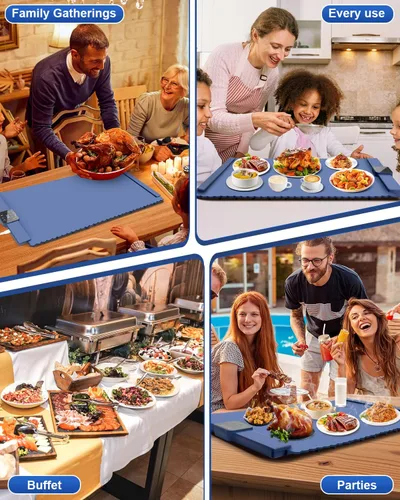 Vista 8 de Tapete de calentamiento para alimentos, tapete de calentamiento rápido de alimentos de superficie completa, bandeja de calentamiento eléctrica