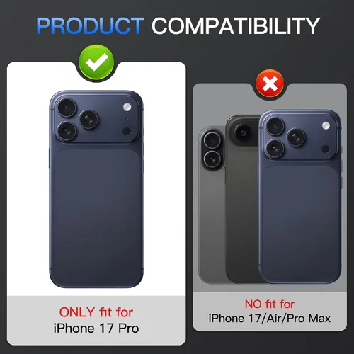 Vista 2 de Suoman Para iPhone 17 Pro Protector De Lente De Cámara, Protector De Pantalla De Lente De Cámara De Vidrio Templado De Metal De Metal De Diseño Todo