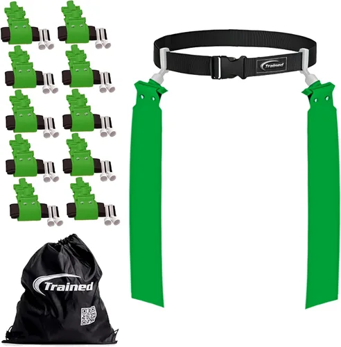 Vista 21 de Trained Cinturones de fútbol con bandera de hombre, juego de fútbol con bandera ajustable para equipos deportivos, entrenamiento y competencia