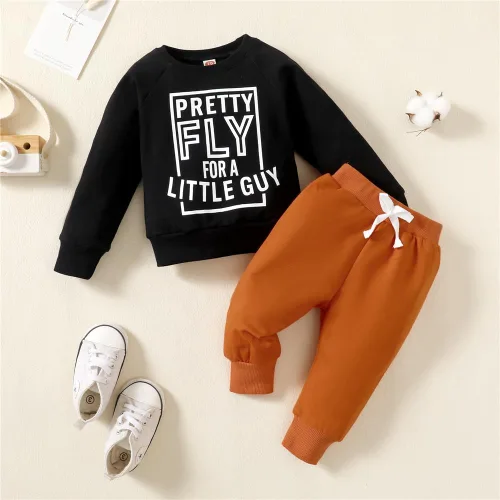 Vista 2 de Ropa de bebé para bebé, sudadera de manga larga y pantalones, trajes de otoño e invierno