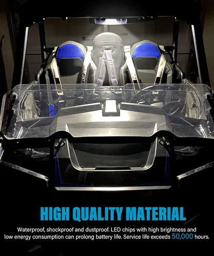 Vista 6 de RACOONA Luz de cúpula UTV, luz interior UTV, luz LED universal para montaje en barra antivuelco, accesorios de automóvil, luz interior de cúpula