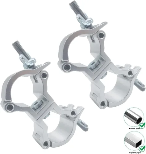 Vista 10 de Abrazadera de iluminación resistente, abrazaderas de armadura de aluminio, 110 libras para tubo F24 de 1.260-1.378 in, abrazaderas de luz de DJ