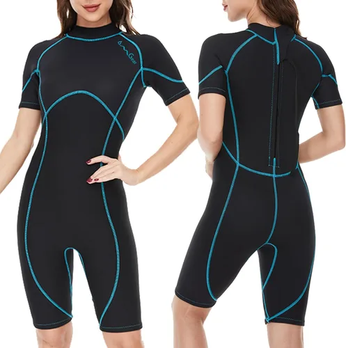 Vista 9 de Traje de neopreno OMGear para buceo de 2 mm y 3 mm para hombres y mujeres, traje de neopreno térmico de cuerpo corto/completo para adultos, traje