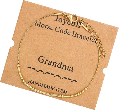 Vista 109 de JoycuFF Pulseras inspiradoras de código morse para mujeres, cuentas de plata, joyería con mantra de motivación, regalos para ella