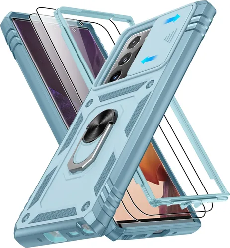 Vista 304 de Gritup Funda para Google Pixel 6 con cubierta deslizante para cámara y protector de pantalla (2 unidades), soporte de anillo giratorio 360°, funda