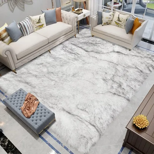 Vista 8 de Latepis - Alfombra rectangular de piel sintética tipo lana de oveja suave y esponjosa de estilo bohemio para sala de estar, dormitorio y residencias