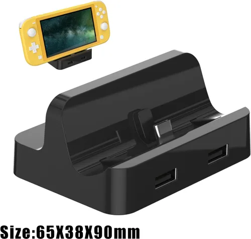 Vista 7 de ECHZOVE Base de carga compatible con Nintendo Switch o Switch OLED, estación de carga de múltiples interruptores con 3 puertos USB 2.0, soporta