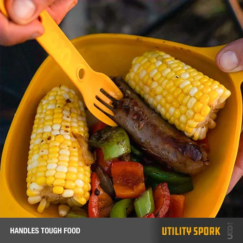 Vista 4 de UCO Utility Spork 3 en 1 Combo Cuchara-Tenedor Cuchillo Utensilios de camping