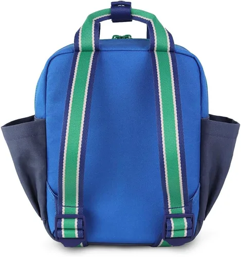 Vista 4 de Itzy Ritzy Mochila para niños pequeños, dinosaurio azul, pequeña