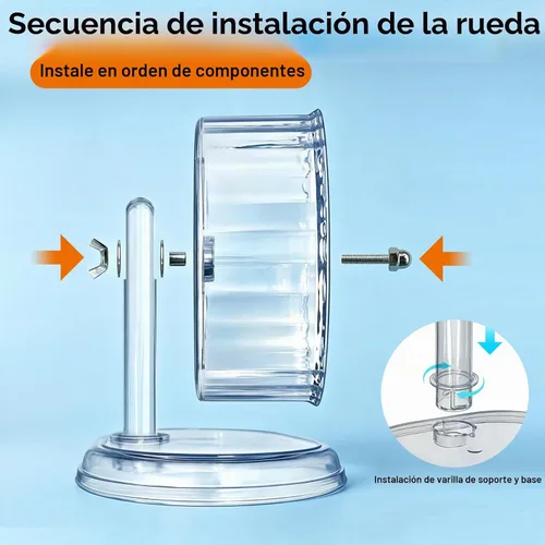 Vista 7 de Rueda de hámster, ruedas de ejercicio de hámster súper silenciosas, ruedas silenciosas, ruedas de hámster, ruedas de ejercicio ajustables