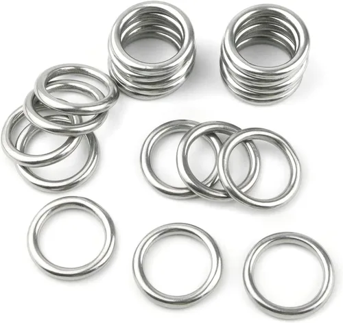 Vista 6 de 20 anillos redondos soldados de acero inoxidable 304 para cinturón de campamento, correas de perro, accesorios de equipaje