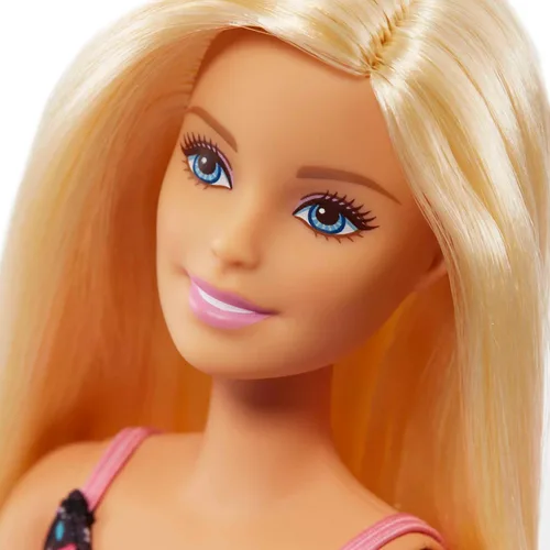 Vista 3 de Muñeca Barbie Rubia, Tienda de Comestibles con Carrito Rodante y Cinturón Funcional con carro rodante y cinturón de trabajo