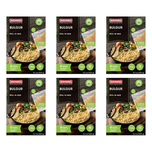 Vista 19 de Yarmarka Granos de trigo sarraceno hervido en bolsa, 5 x 80 g (14.1 oz) Kasha de grano entero descascarado, natural y puro, trigo sarraceno tostado