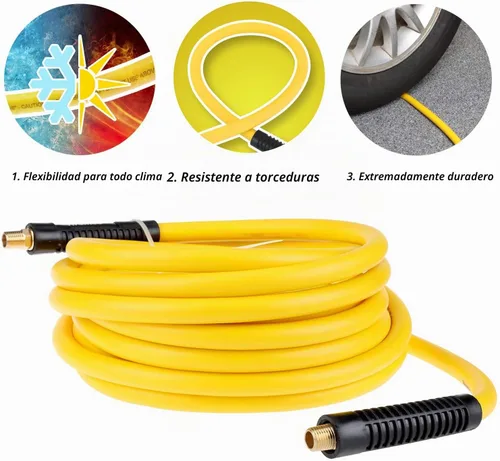 Vista 3 de Kit de accesorios para compresor de aire de 19 piezas con manguera híbrida de 3/8 pulgadas x 25 pies, accesorios de conexión rápida NPT de 1/4