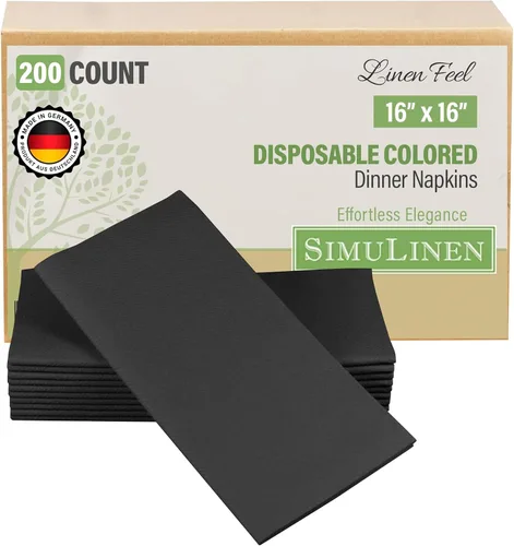 Vista 23 de SimuLinen Servilletas de Cena Desechables Amethyst - Servilletas de Papel Moradas con Sensación de Lino Similar a Tela para Bodas, de Lujo 16"x16