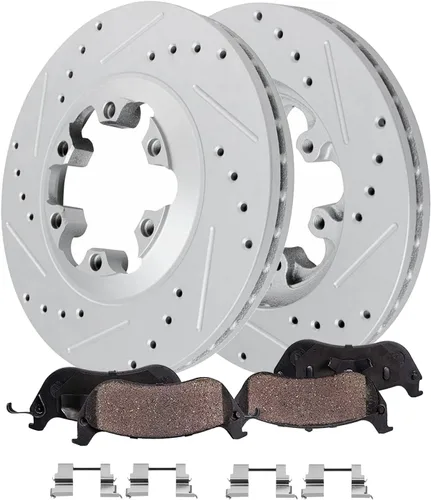 Vista 27 de Detroit Axle - Rotores de freno perforados traseros + repuesto de pinza de freno de disco trasera izquierda para Acura TL Honda Element - Juego de 3