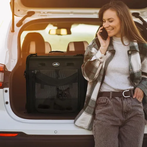 Vista 9 de Wakytu Transportador de mascotas 2 en 1 para gatos y perros, transportador