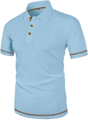 Vista 9 de Mens V Neck Shirts Short Sleeve Lightweight Business Casual Work Collared Tee Summer Tops Performance Golf Shirts