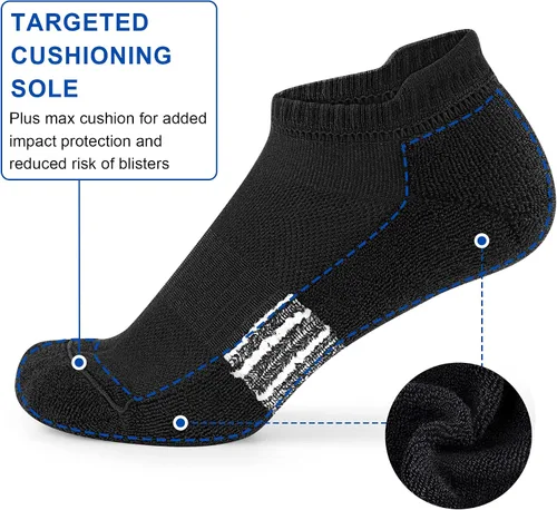 Vista 4 de Calcetines tobilleros para mujer, atléticos, para correr, cómodos, acolchados, 356 pares