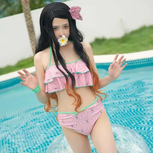 Vista 4 de haikyuu Bikini para mujer, estilo anime, traje de baño japonés de dibujos animados