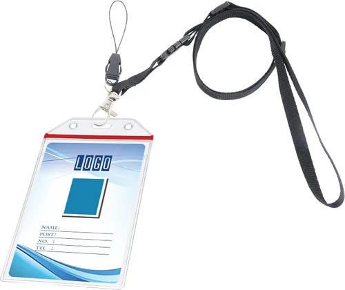Vista 3 de 5 fundas verticales para tarjetas de identificación de Wisdompro, transparentes, resistentes, con cierre, de vinilo. Cada funda resellable incluye