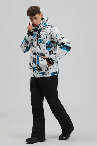 Vista 2 de GS SNOWING Traje de nieve impermeable para hombre, chaqueta de snowboard y pantalones de esquí para deportes de nieve, Nieve