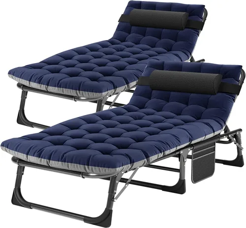 Vista 19 de ABORON Cuna de camping plegable de 5 posiciones y tumbona con alfombrilla Cuna negra/almohadilla azul