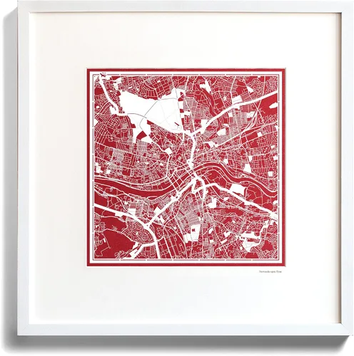 Vista 7 de O3 Design Studio Aberdeen - Mapa de papel cortado en papel blanco de 12 x 12 pulgadas