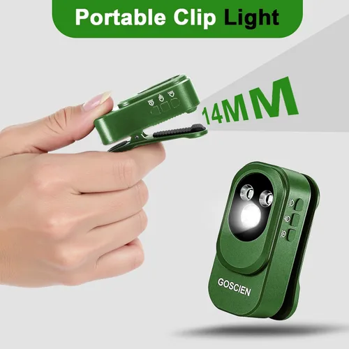 Vista 6 de Linterna EDC recargable profesional con clip de 500 lúmenes, luz de clip con tres soluciones de iluminación, carga USB C, linterna magnética IPX6