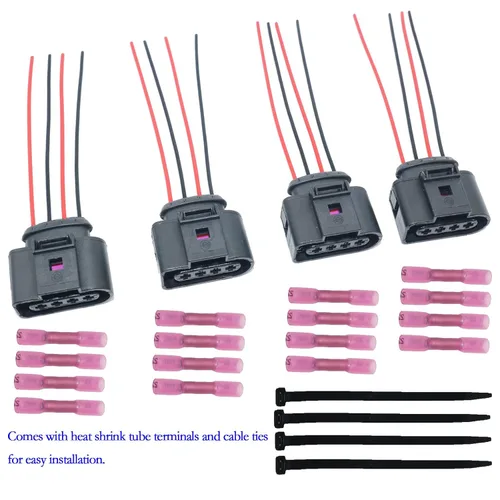 Vista 5 de CHENX 4 juegos de conectores de bobina de encendido son aplicables al conector hembra del arnés de bobina de encendido Audi compatible