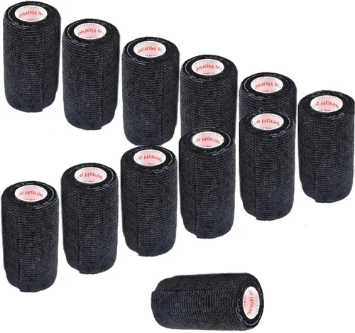 Vista 29 de Cinta adhesiva para veterinarios (negro) (paquete de 2) (3 pulgadas x 15 pies), autoadhesiva, adherente, cohesiva, flexible, autoadhesiva, rollo