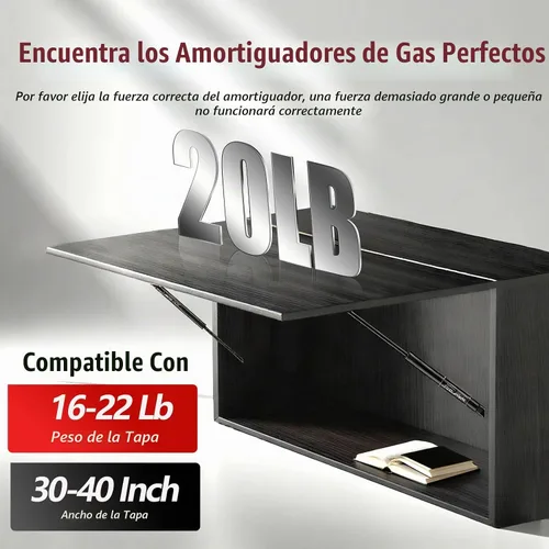 Vista 3 de Vepagoo C16-08568 - Puntales de gas de 20 pulgadas y 20 libras para puerta