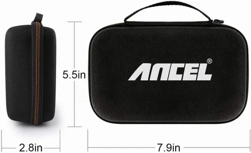 Vista 3 de ANCEL Funda protectora grande para escáner OBD2 y lector de código, herramienta de escaneo de diagnóstico, probador de batería, caja de Gris-oscuro