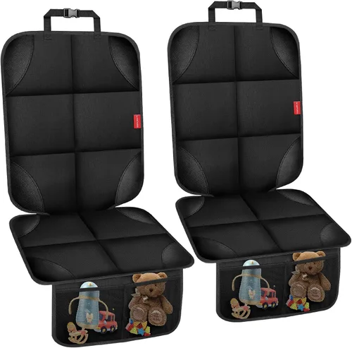Vista 22 de Protector de asiento de coche, protectores de asiento de coche con acolchado grueso sin huellas Beige
