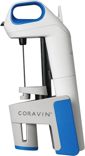 Vista 7 de Coravin sistema One Wine, azul cobalto/blanco/gris