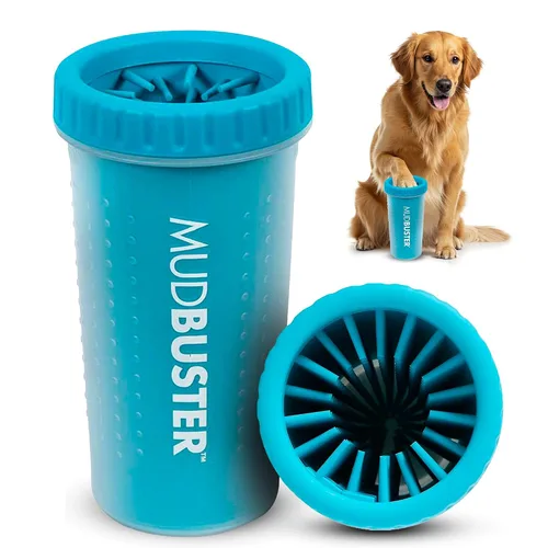 Vista 6 de Dexas MudBuster Limpiador portátil de patas para perros, grande, color blanco brillante, edición especial, suministros y accesorios de primera