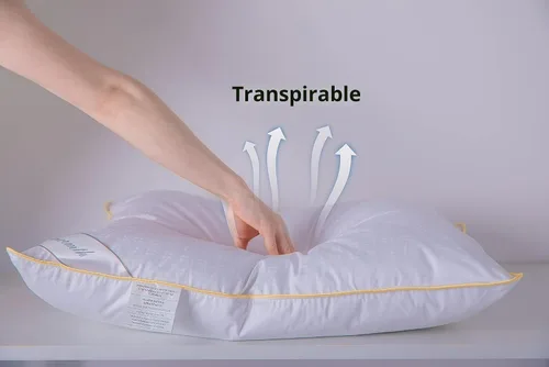 Vista 4 de Almohadas de Plumas de Ganso Tamaño Estándar Una Almohada 100% Algodón Clásico Blanco con Soporte Frescas Almohadas de Cama para Personas que