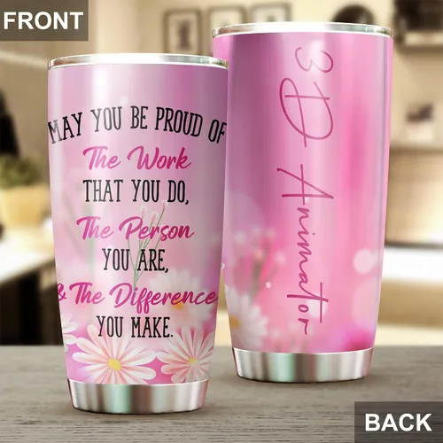 Vista 4 de Proud Of The Difference You Make - Vaso de acero inoxidable de 20 onzas, regalos de oficina para hombres, mujeres, amigos de trabajo, compañeros
