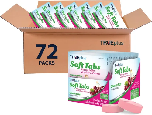 Vista 10 de TRUEplus Soft Tabs Tabletas de glucosa, masticables, sabor Cherry Pop, 0.64 onzas de carbohidratos de acción rápida, sin grasa, sin gluten, Boost
