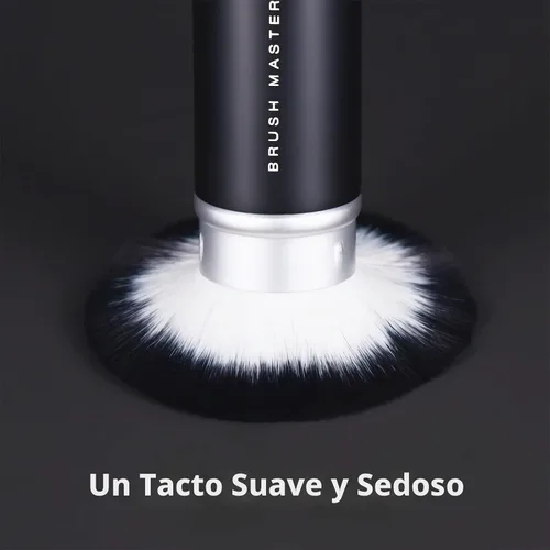 Vista 3 de Brocha de maquillaje retráctil Kabuki para rubor, bronceador, base, polvo, cepillo cosmético facial de viaje Kabuki retráctil negro
