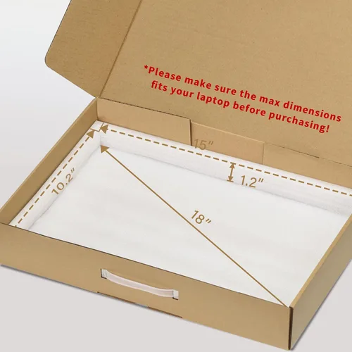 Vista 3 de ALASHI Caja de envío para laptop, espuma cortable, se adapta a 17.3 Marrón