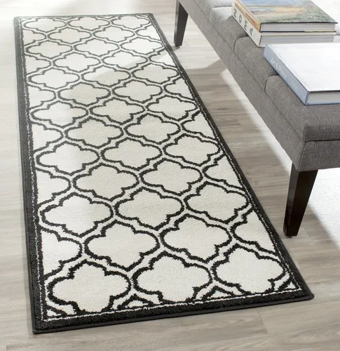 Vista 33 de Safavieh Amherst Collection Tapete AMT412A para interiores/exteriores de color marfil y verde claro, Polipropileno