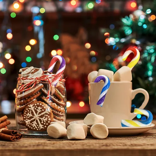Vista 4 de Fruidles Paquete de 100 unidades de bastones de caramelo de Navidad, sabor afrutado multicolor, envueltos individualmente, 2 pulgadas