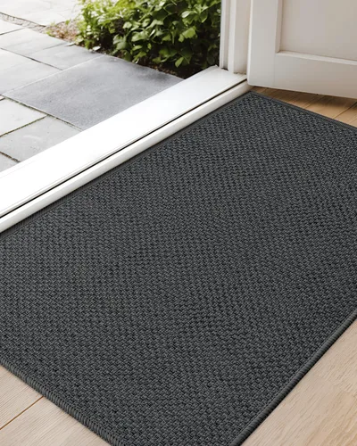 Vista 41 de Color&Geometry - Tapete para puerta delantera de 26 x 47 pulgadas, atrapador de suciedad con parte trasera de goma ultra antideslizante, perfil Caqui