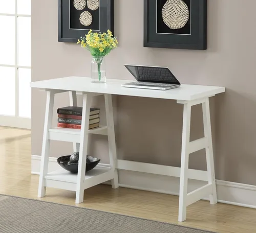 Vista 2 de Escritorio de caballete Convenience Concepts Designs2Go, Madera manufacturada, Blanco