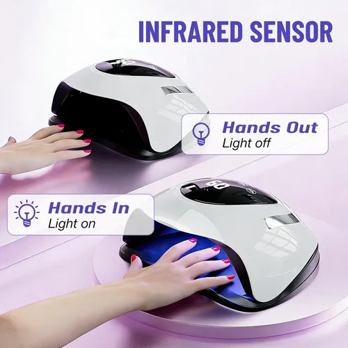 Vista 4 de LadyMisty Lámpara de uñas LED UV de 268 W, luz UV mejorada 2026 para uñas de gel con 57 cuentas, secadora de uñas con 4 ajustes de temporizador