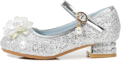 Vista 6 de 7 Toddler Girl Slippers Toddler Little Kid Girls Dress Pumps Glitter Sequins Toddler Girls Kitty Slippers