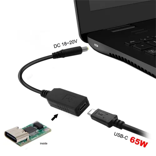 Vista 3 de chenyang Adaptador USB C a CC 20V USB C a 0.157 * 0.067 in Enchufe de alimentación PD 65W Emulador Trigger Cable de carga